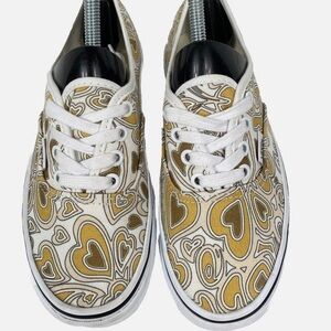 VANS Trippy Hearts Skate Shoes Sneakers Brown Tan Size 6.5 Skater Y2K Grunge
